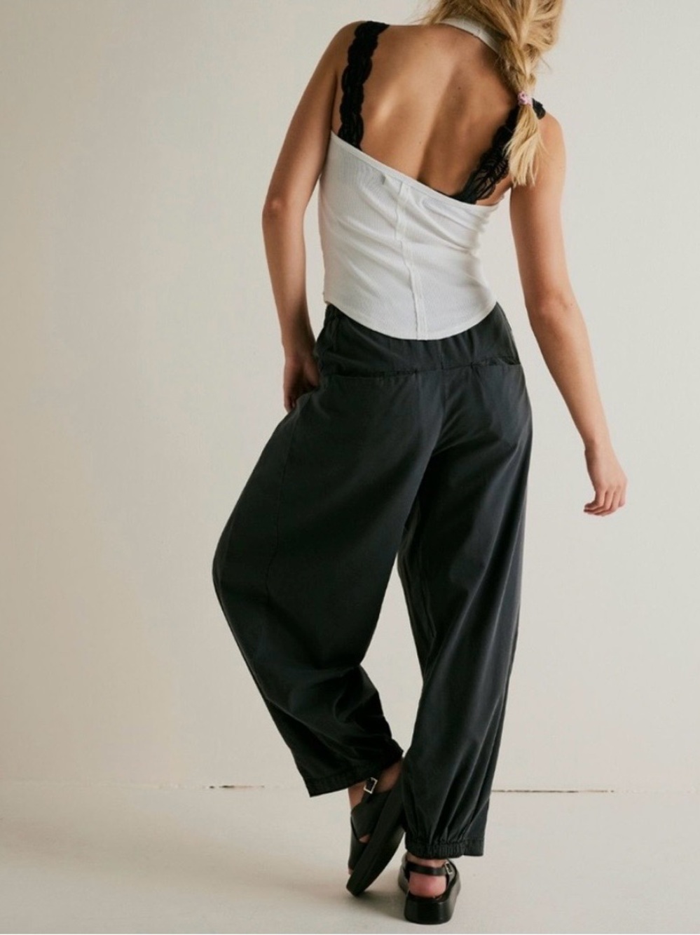 Free People To The Sky Parachute Pants Size Small Color Black - Picture 2 of 5